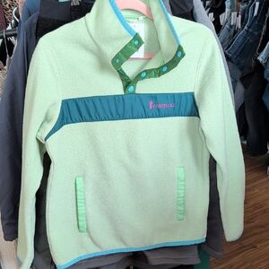 cotopaxi Mint Green Fleece Pullover with Teal Chest Panel